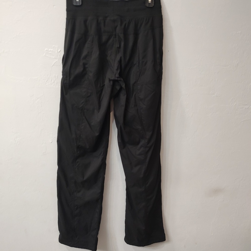 American Tall Flare Pants Women Sz Medium Black High Rise Pockets Rip Stop 33" - Picture 3 of 8